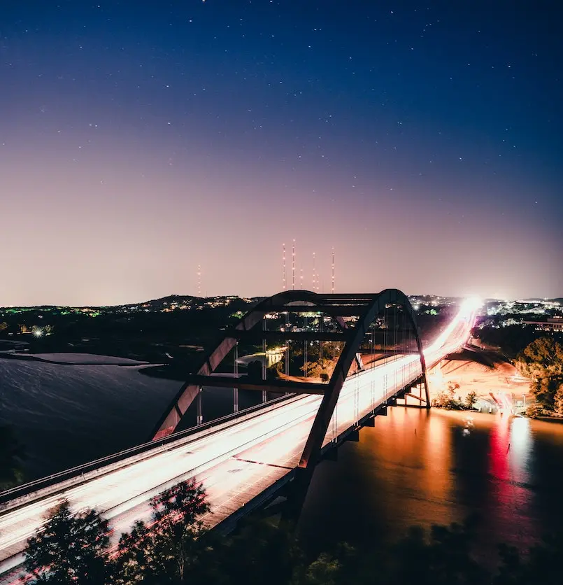 Austin Texas Percy v. Pennybacker Bridge at Night